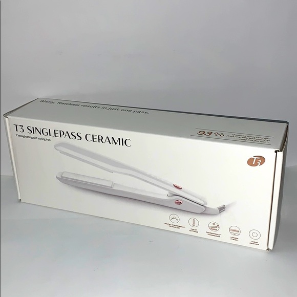 T3 SinglePass Ceramic 1” Straightening Flat Iron - Picture 2 of 16